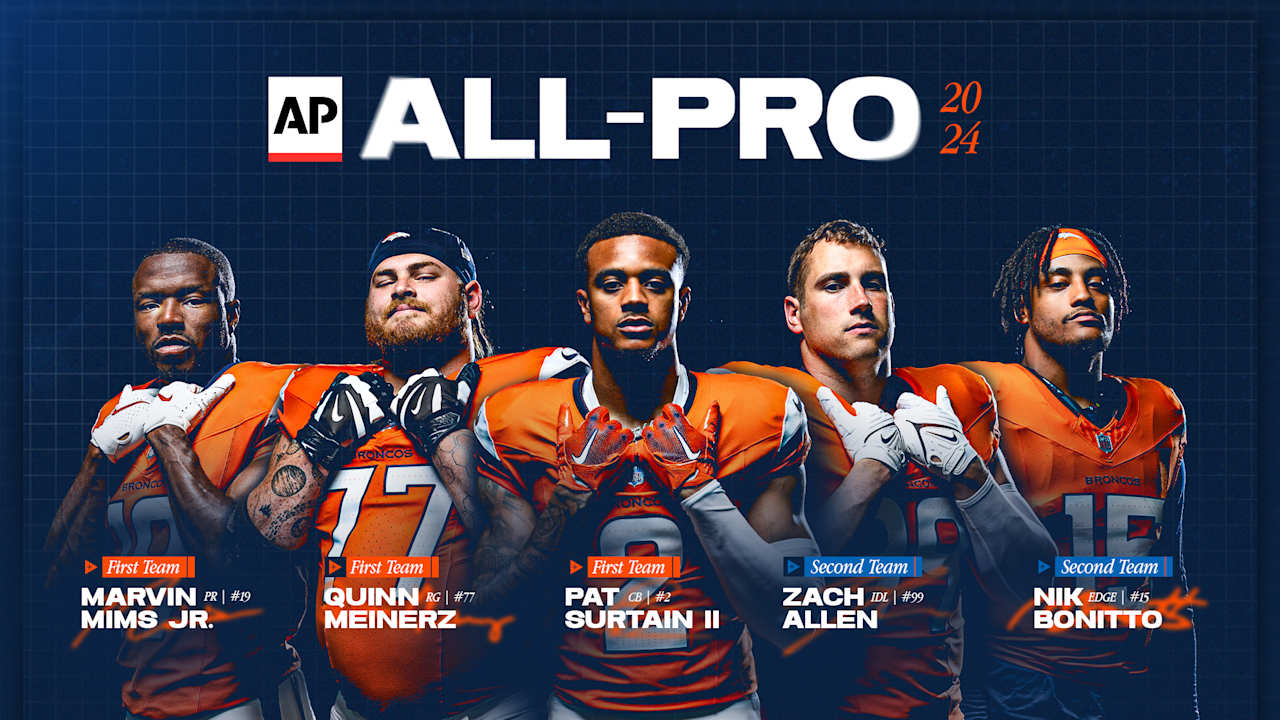 Pat Surtain II, Quinn Meinerz, Marvin Mims Jr. named AP first-team All-Pros, Zach Allen and Nik Bonitto earn second-team honors