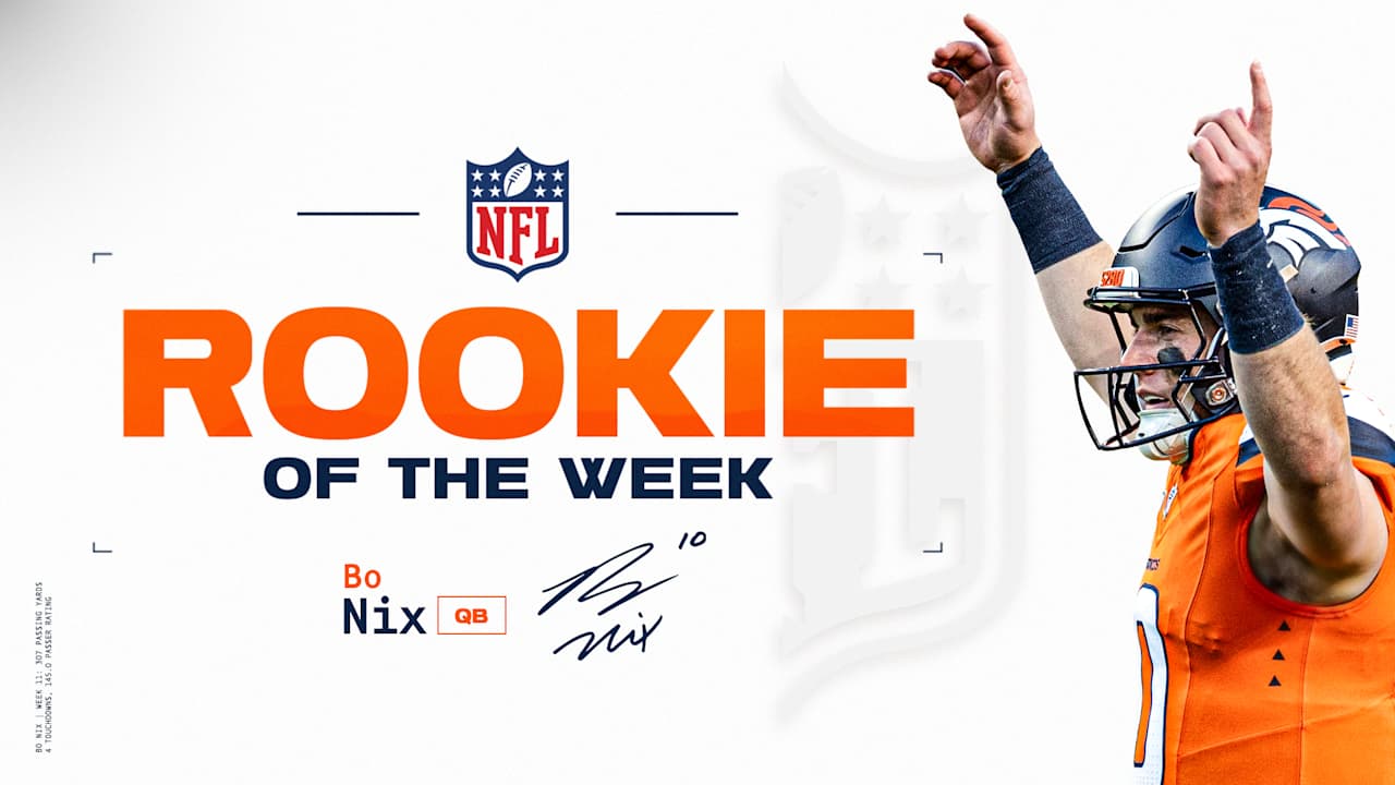 Bo Nix earns NFL Rookie of the Week award for Week 11 performance vs. Falcons