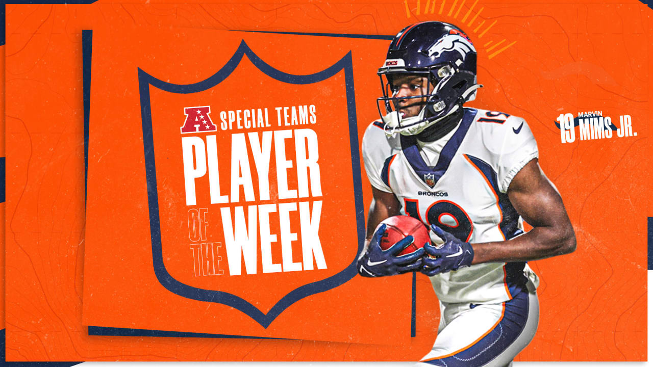 WR Marvin Mims Jr. named AFC Special Teams Player of the Week after win over Bills