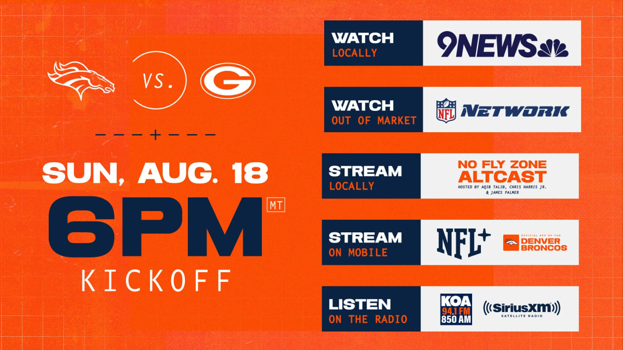 How to watch: Broncos vs. Packers