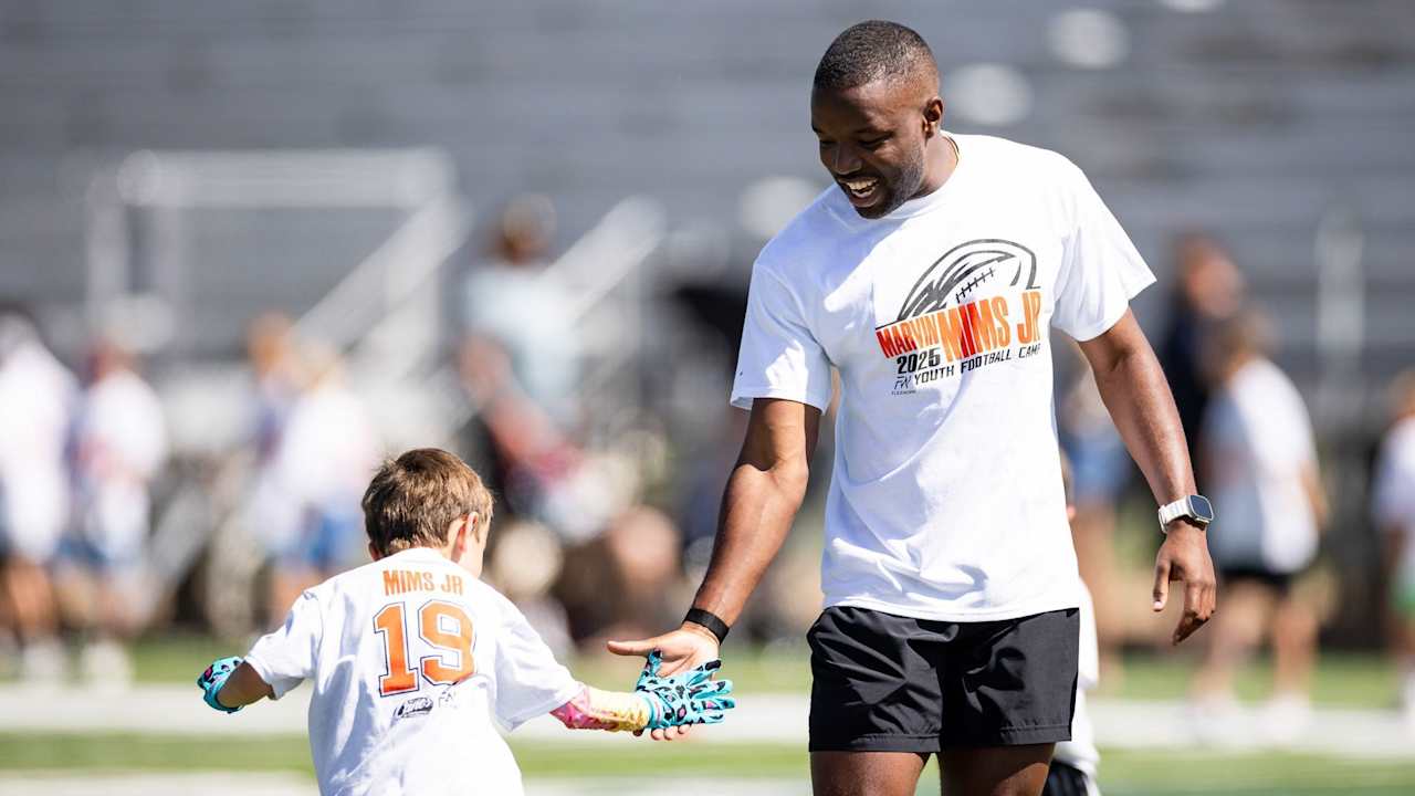 WATCH: Marvin Mims Jr. hosts youth football camp in Colorado