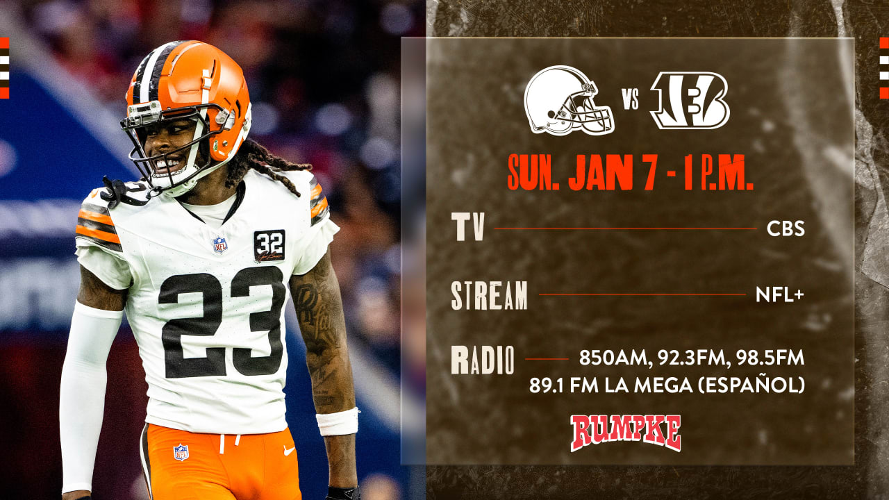 Cleveland Browns vs. Cincinnati Bengals How to Watch Listen and