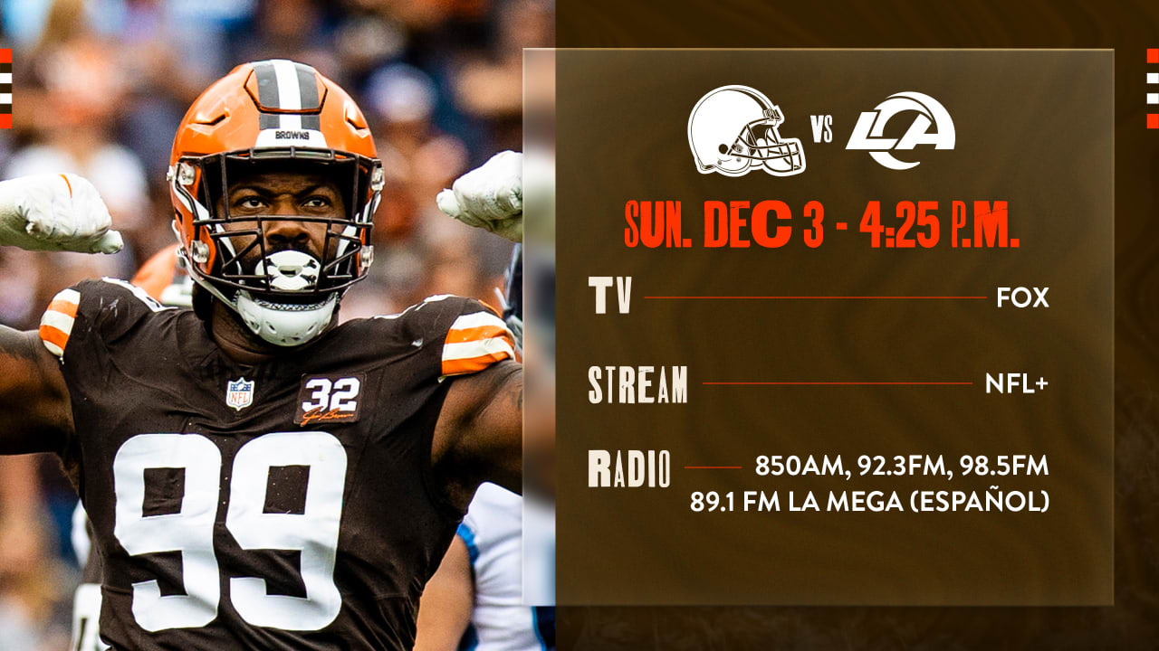 Cleveland Browns vs. Los Angeles Rams How to Watch Listen and