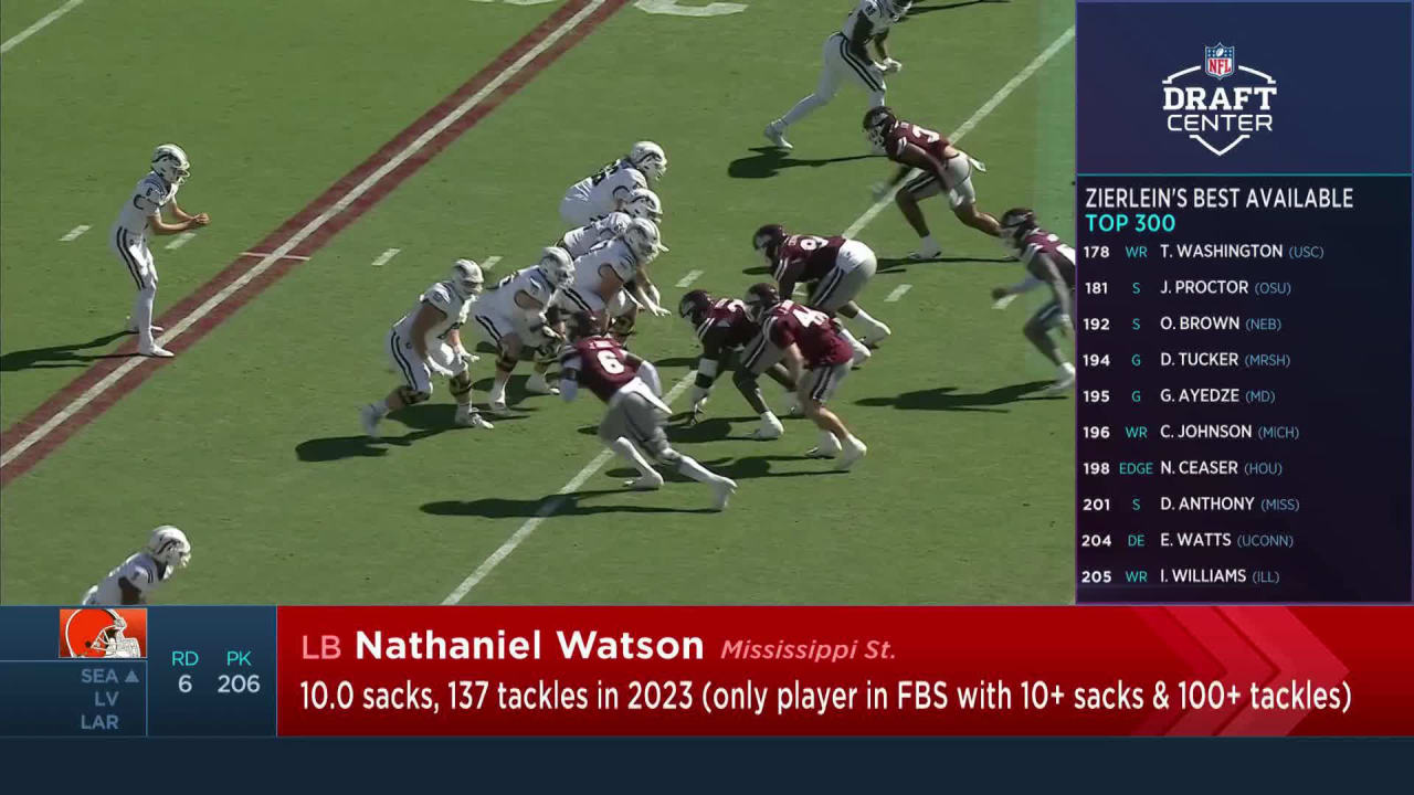 Browns select Nathaniel Watson with No. 206 pick in 2024 draft