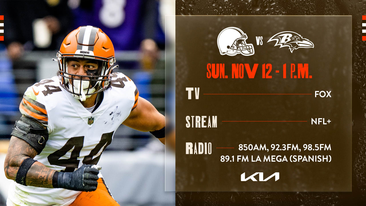 Watch The Cleveland Browns Vs. Baltimore Ravens On Nov. 12