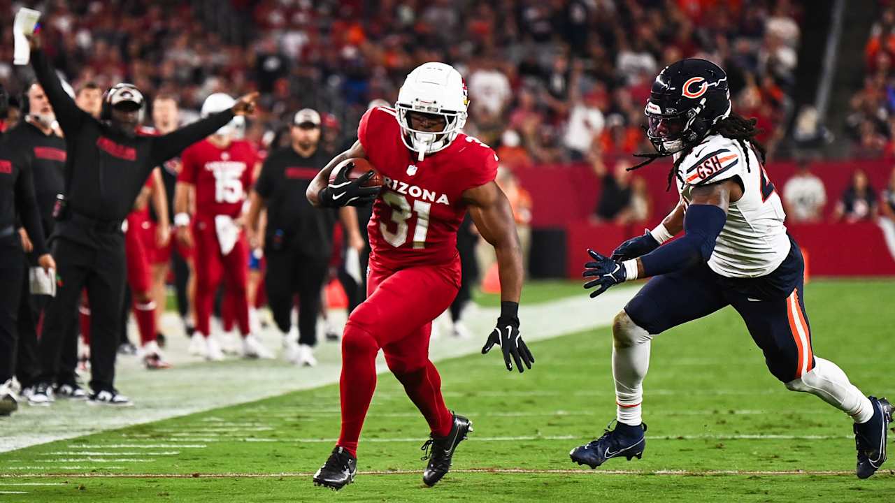 The Cardinals rushed for 213 yards, sacked Caleb Williams six times and crushed the Bears 29-9