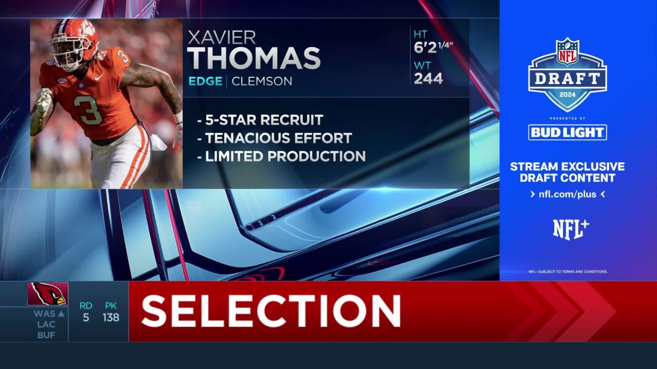 Cardinals Select Xavier Thomas With No. 138 Pick in 2024 Draft