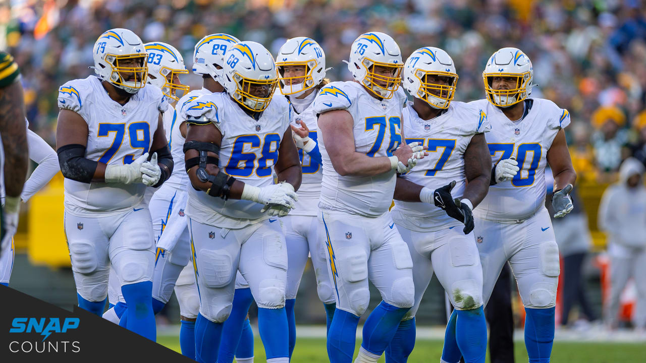 Snap Counts Los Angeles Chargers at Green Bay Packers Week 11