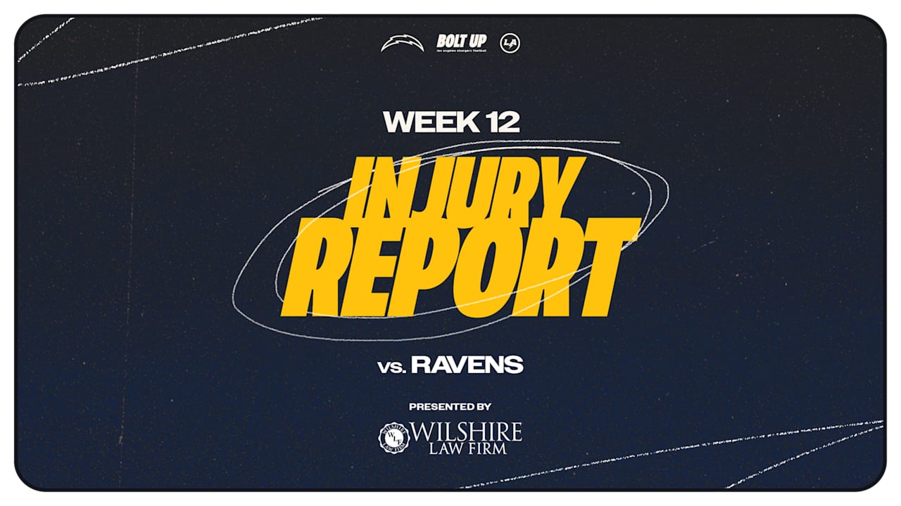 Los Angeles Chargers Baltimore Ravens Injury Report Week 12 2024