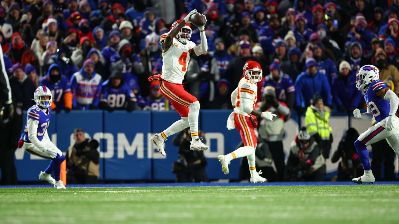 Kansas City Chiefs Wide Receiver Rashee Rice Absorbs The Contact And ...