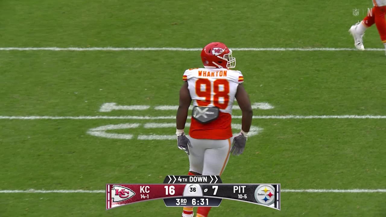 Defensive Tackle Tershawn Wharton Secures Kansas City Chiefs' Fourth Sack vs. Pittsburgh Steelers