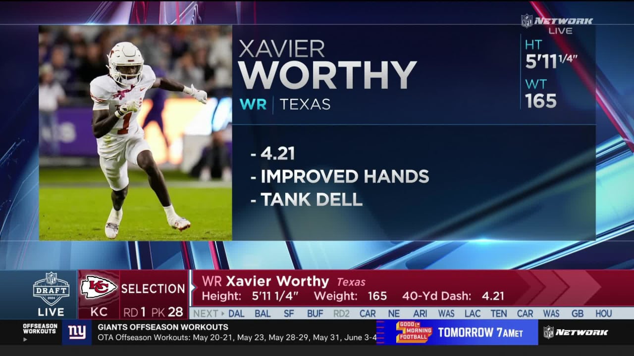 WATCH Chiefs Trade Up to Select Xavier Worthy with the 28th Pick