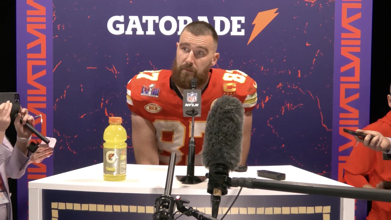 Travis Kelce Speaks to the Media | Super Bowl LVIII Press Conference