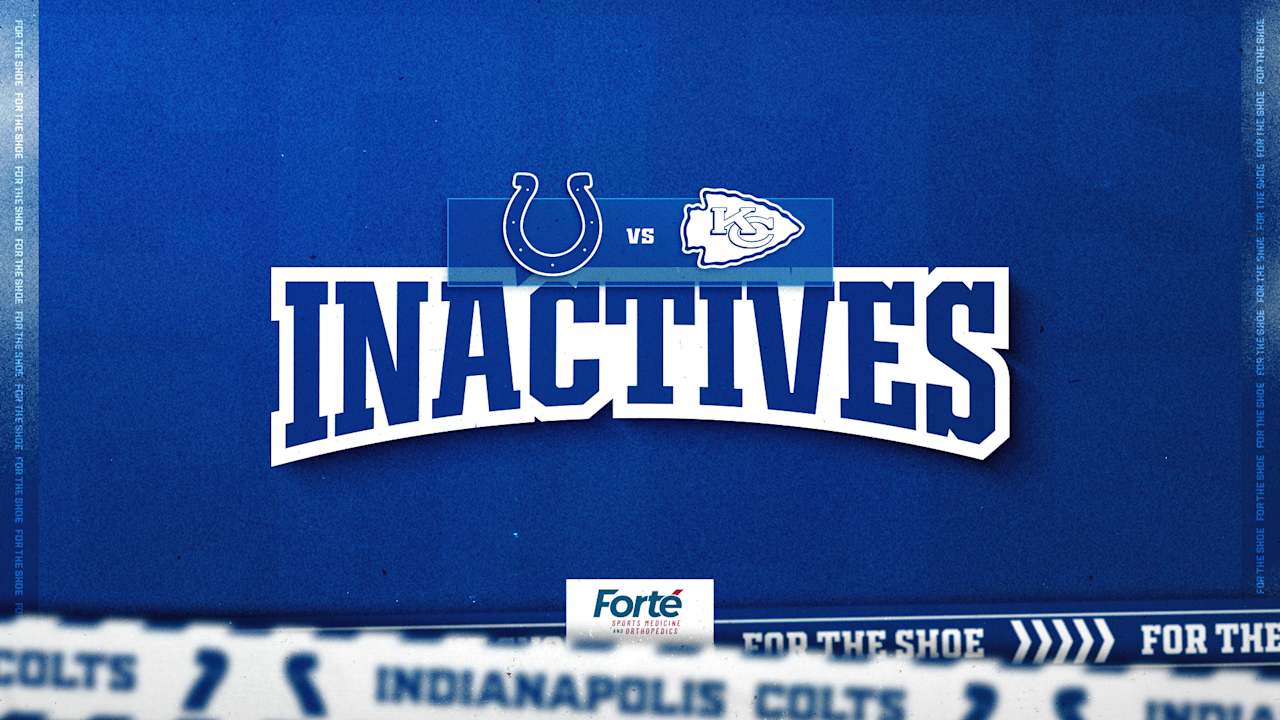 Colts announce 5 inactive players for Week 12 game vs. Kansas City Chiefs