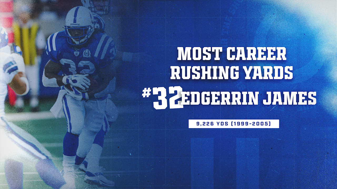 Most Career Rushing Yards - Edgerrin James