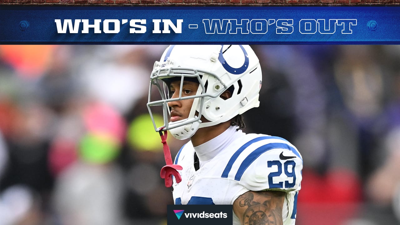 Colts Rule Out CB JuJu Brents, TE Drew Ogletree For Week 10 Game Vs ...