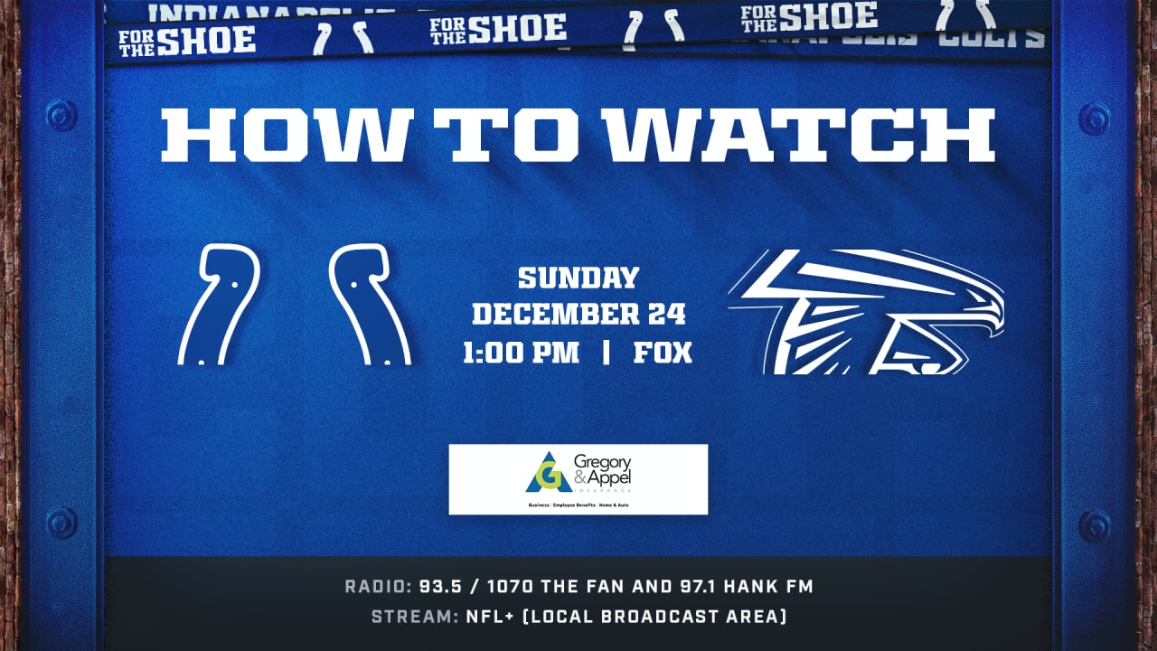 Indianapolis Colts at Atlanta Falcons (Week 16) kicks off at 100 p.m