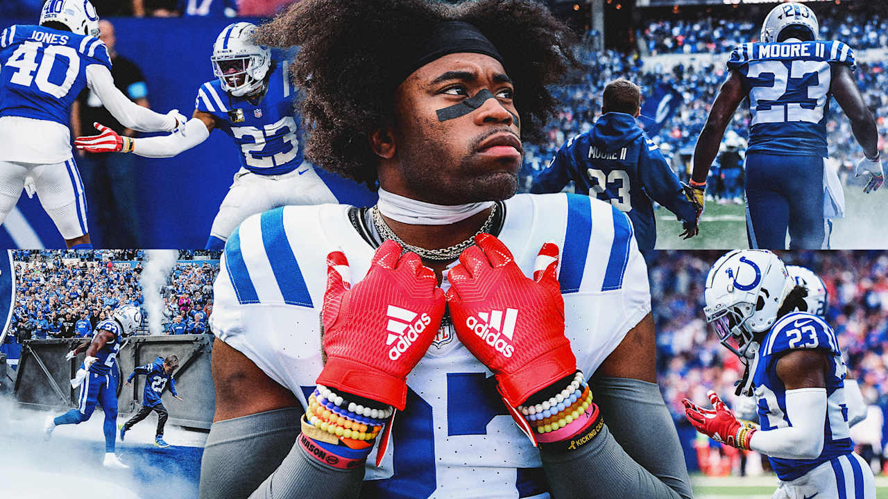 'If my little bro likes it, I like it too:' The story behind Colts' CB Kenny Moore's candy striped gloves