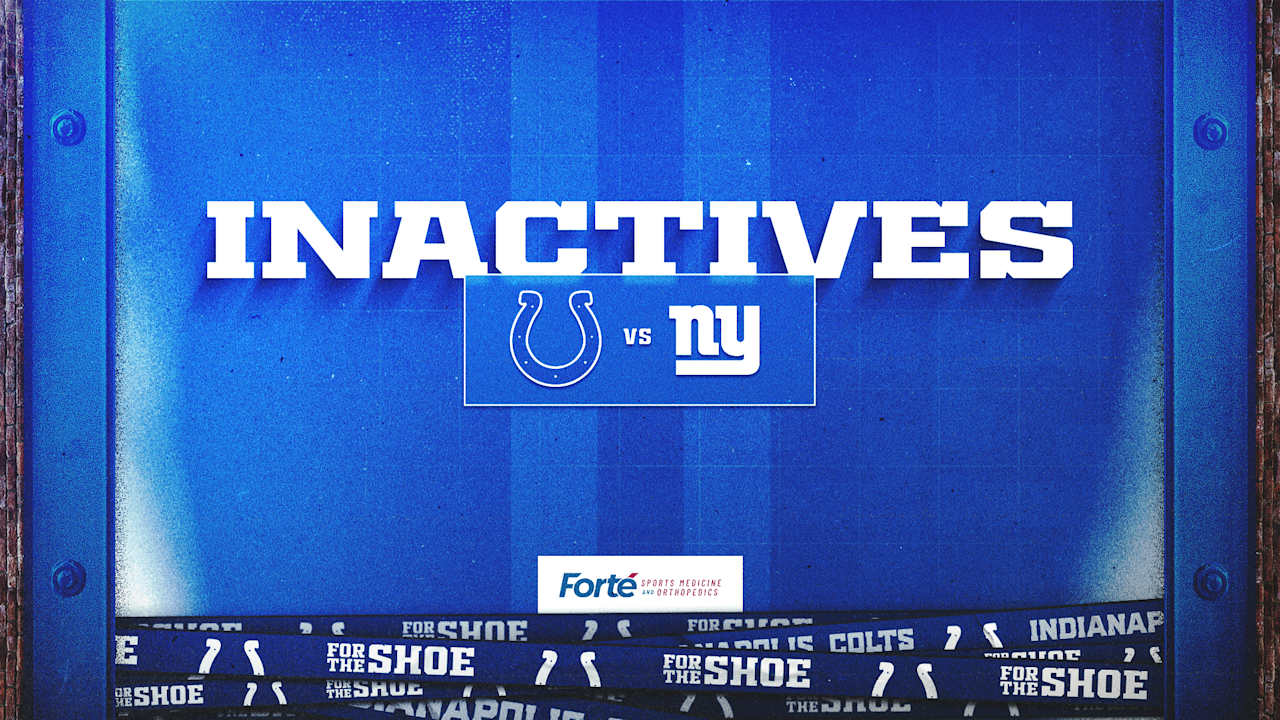 Colts announce 5 inactive players for Week 17 game at New York Giants