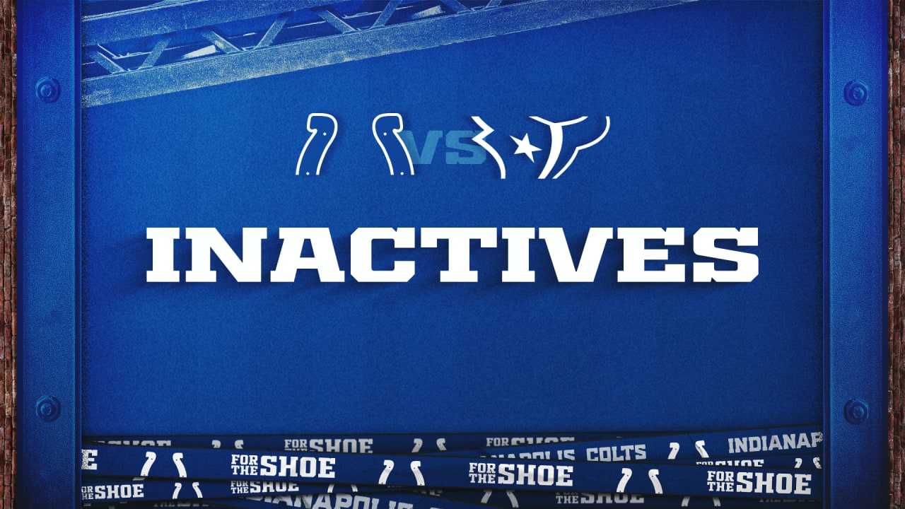 Colts announce five inactive players for Week 18 game vs. Houston Texans