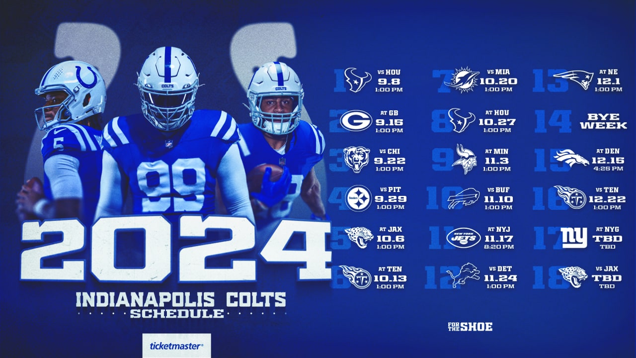 Colts announce 2025 regular season schedule