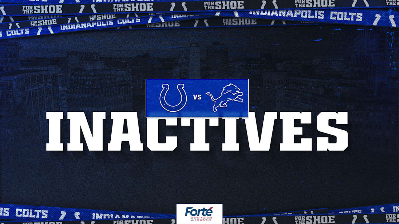 Colts announce 6 inactive players for Week 12 game vs. Detroit Lions