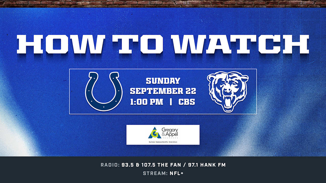 How to watch the Chicago Bears at Indianapolis Colts on September 22, 2024