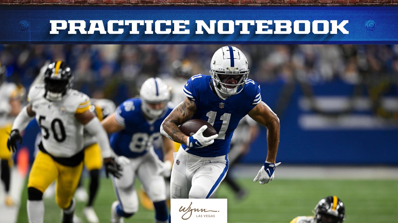 Practice Notebook Status updates on Michael Pittman Jr., Jonathan