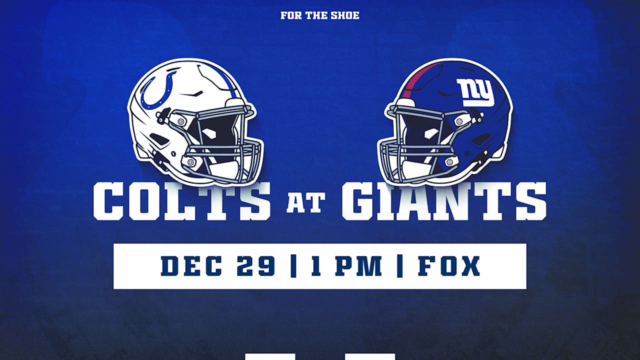 Colts' Week 17 game vs. New York Giants to kick off at 1 p.m. ET on