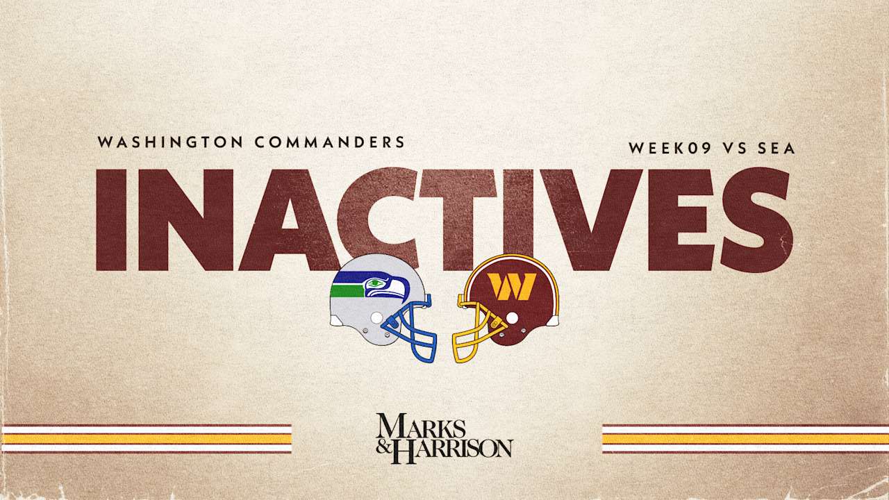 Image for Commanders vs. Seahawks Week 9 inactives