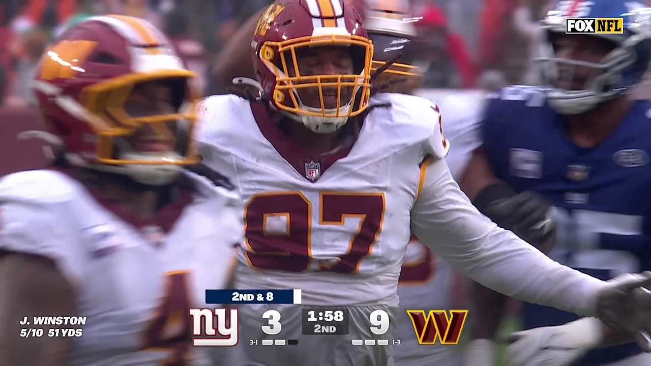 Commanders force Jameis Winston to fumble on wild takeaway