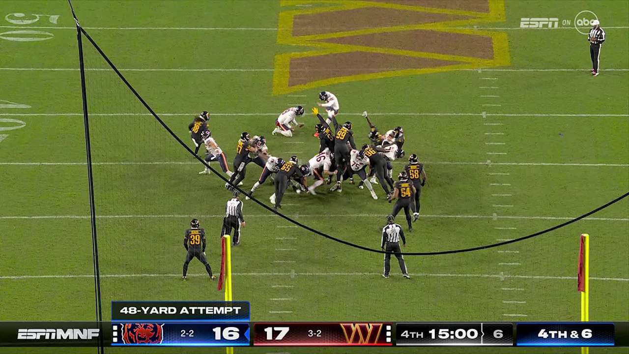 Can't-Miss Play: Blocked field goal! Commanders stuff Moody on 48-yard ...