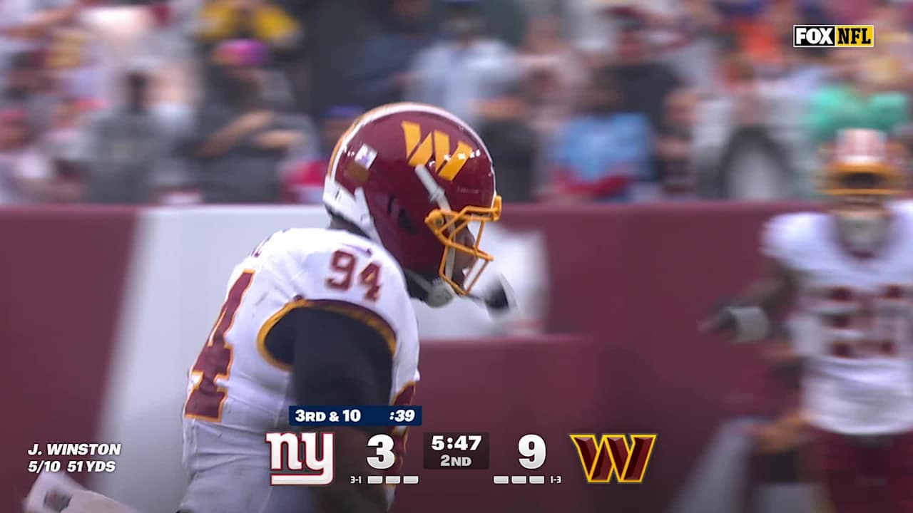 Daron Payne's first sack of 2026 season comes against Jameis Winston in ...