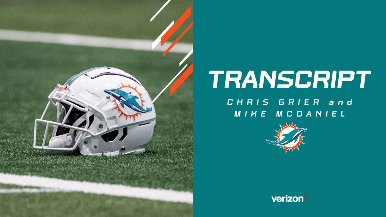 Transcript | Chris Grier and Mike McDaniel's Media Availability - Vimarsana News