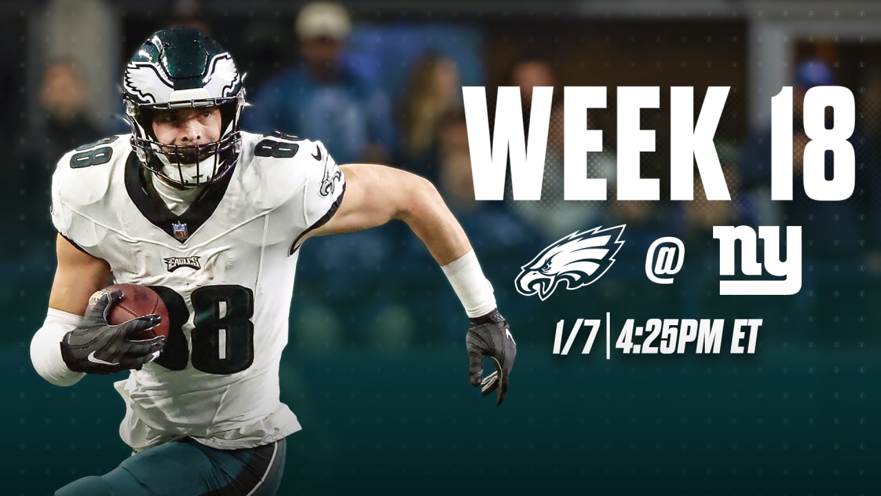 Eagles vs. Giants Week 18 matchup set for a Sunday, 4:25 PM kickoff