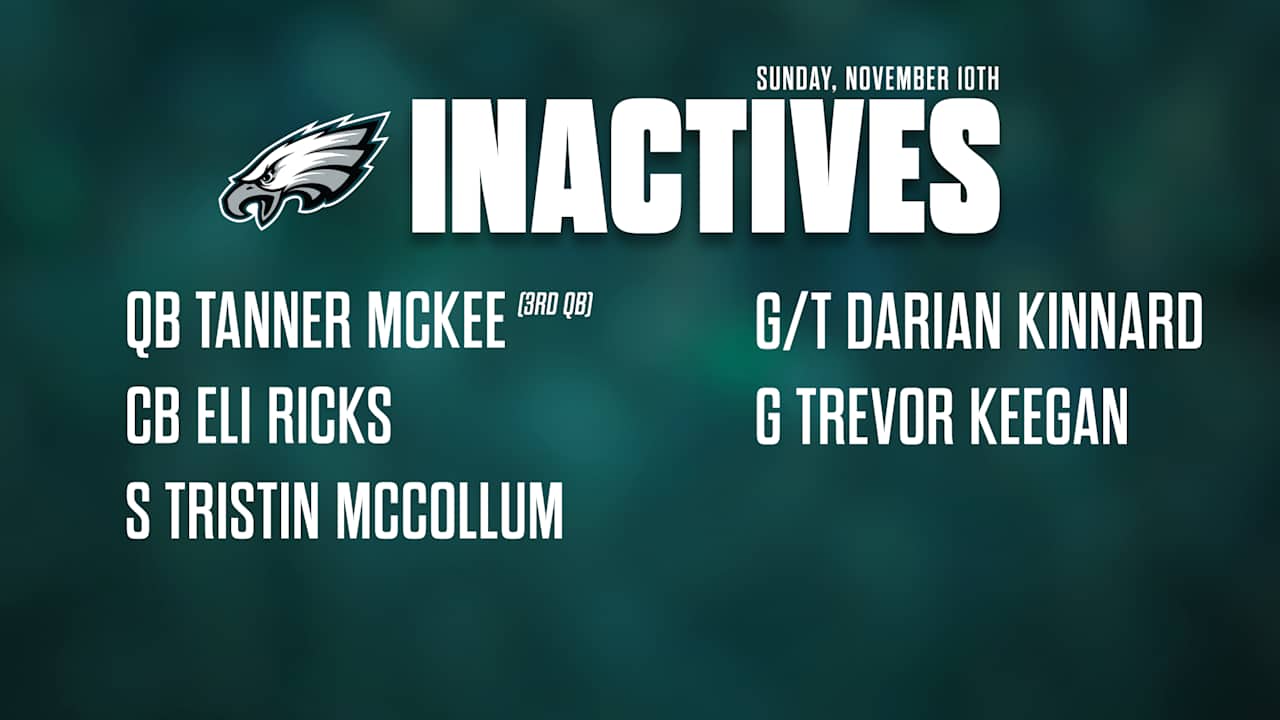 Eagles vs. Cowboys Inactives