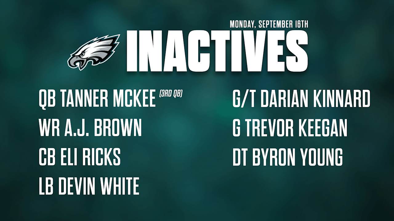 Inactive players at Falcons vs. Eagles