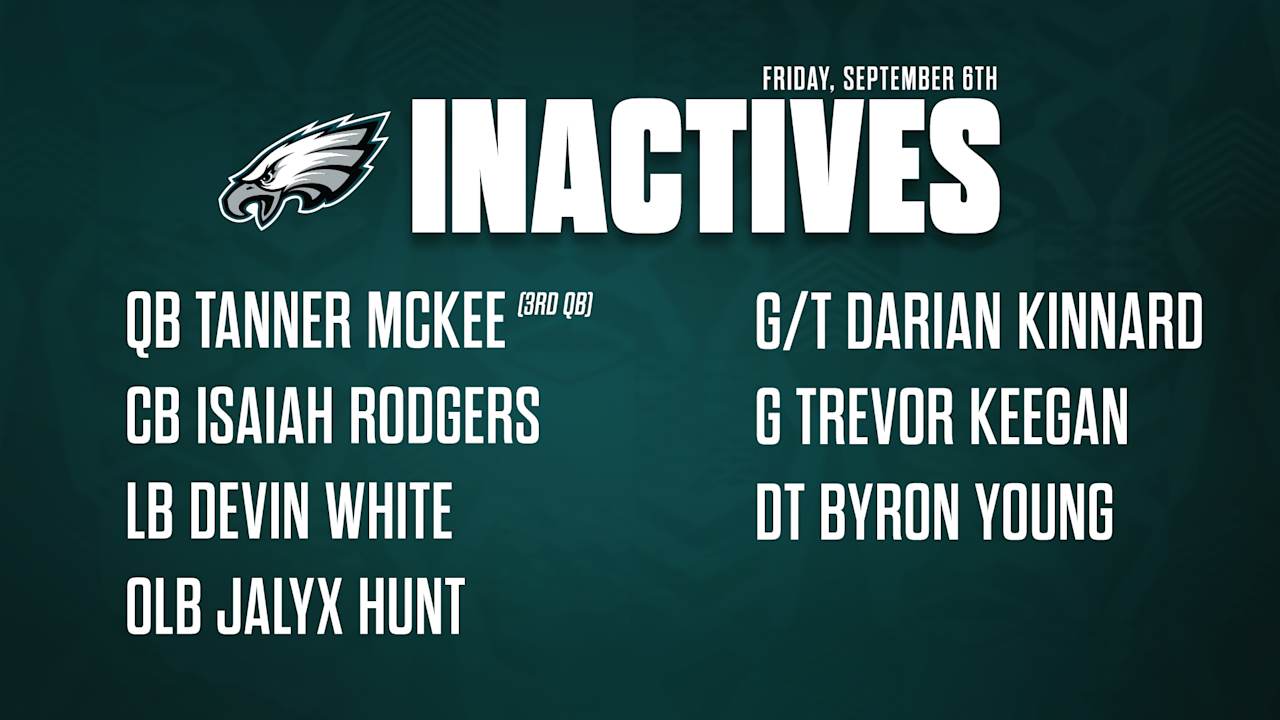 Inactive Packers vs. Eagles players