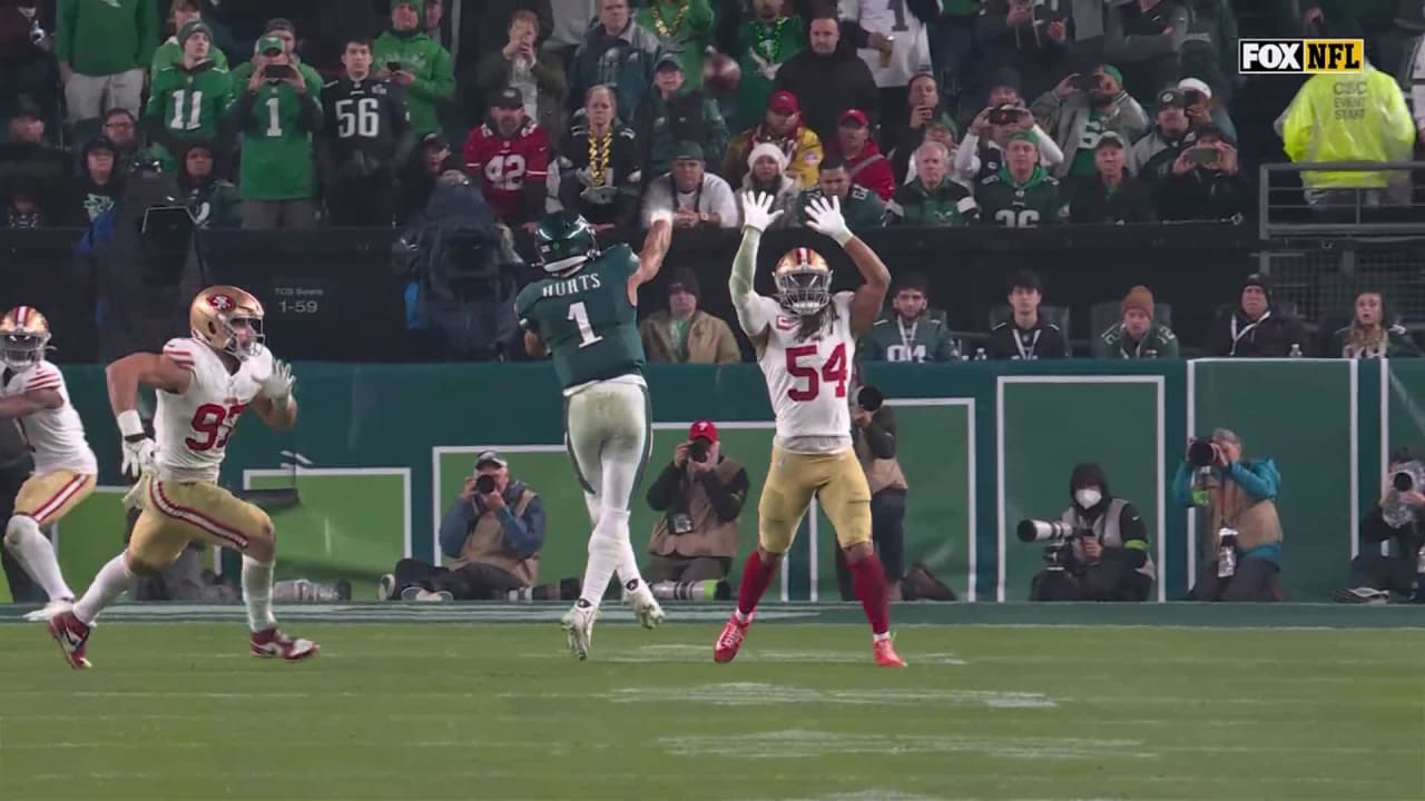 Highlight Jalen Hurts' 2yard TD pass to DeVonta Smith trims 49ers' lead