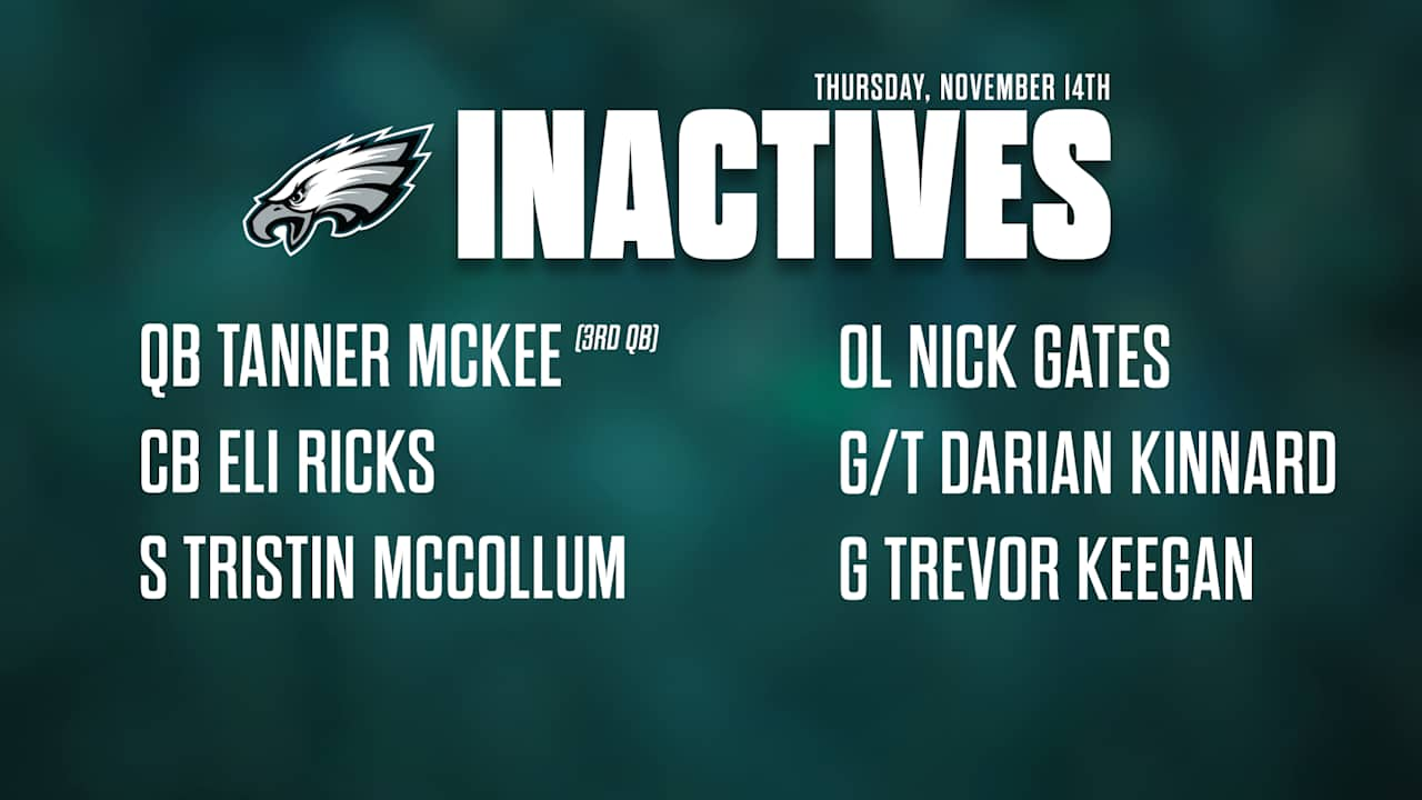 Commanders vs. Eagles Inactives BVM Sports