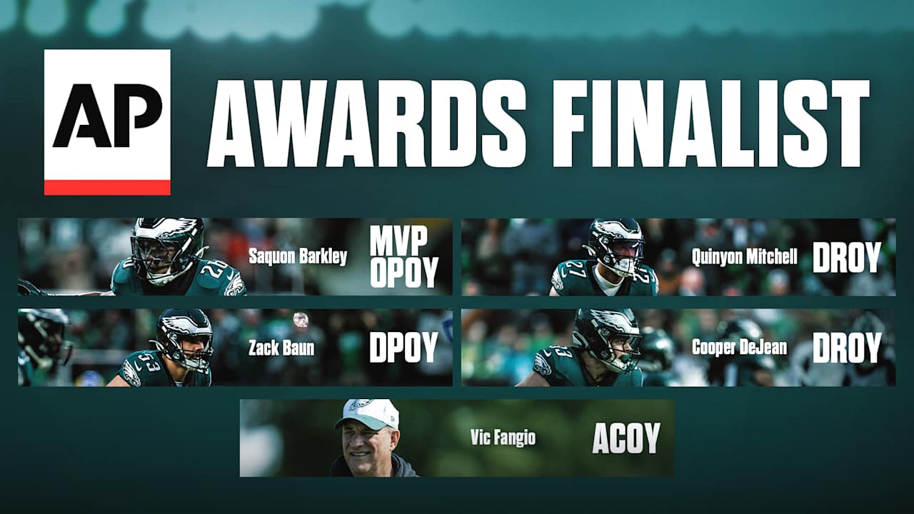 Eagles Players Shine as AP Names Finalists for NFL Awards BVM Sports