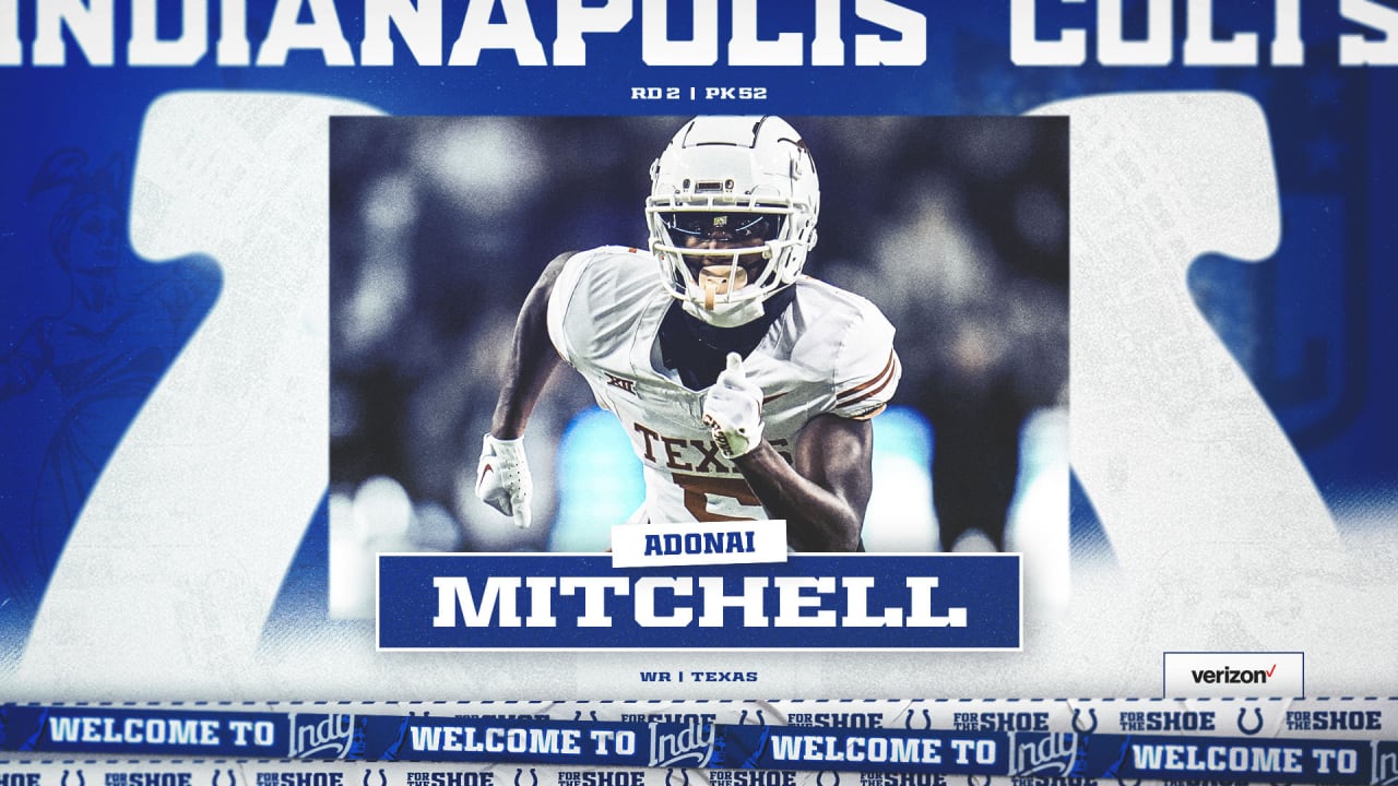 Round 2 Pick 52 Wr Adonai Mitchell Texas Colts Thunder 