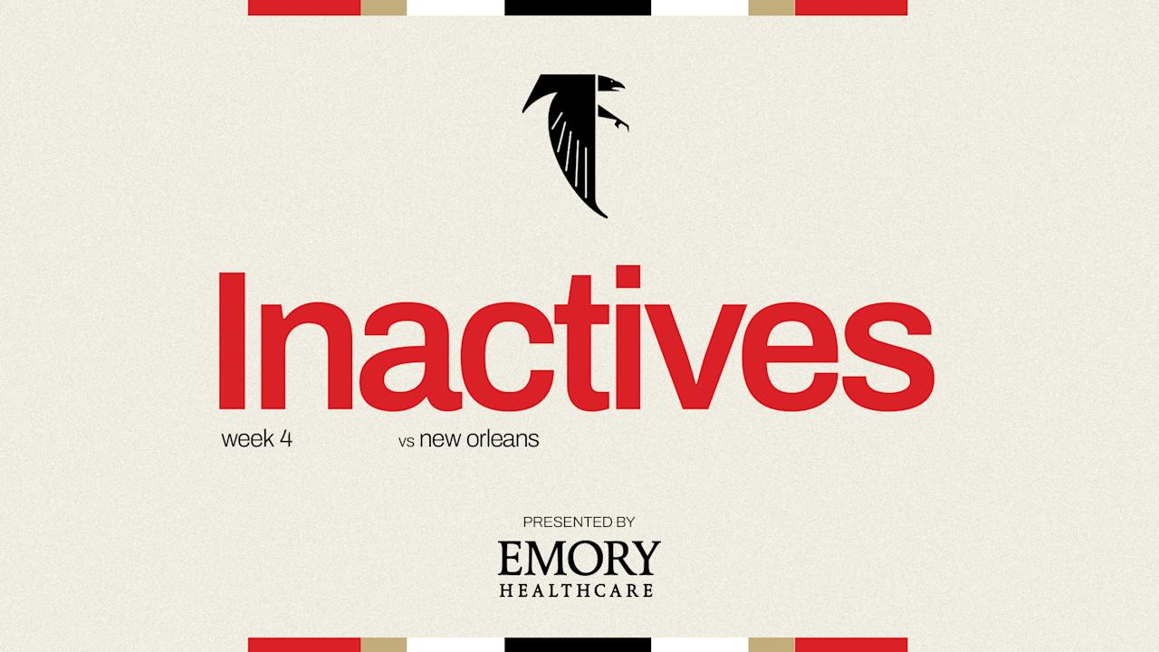 Falcons release inactives list ahead of Week 4's NFC South rivalry