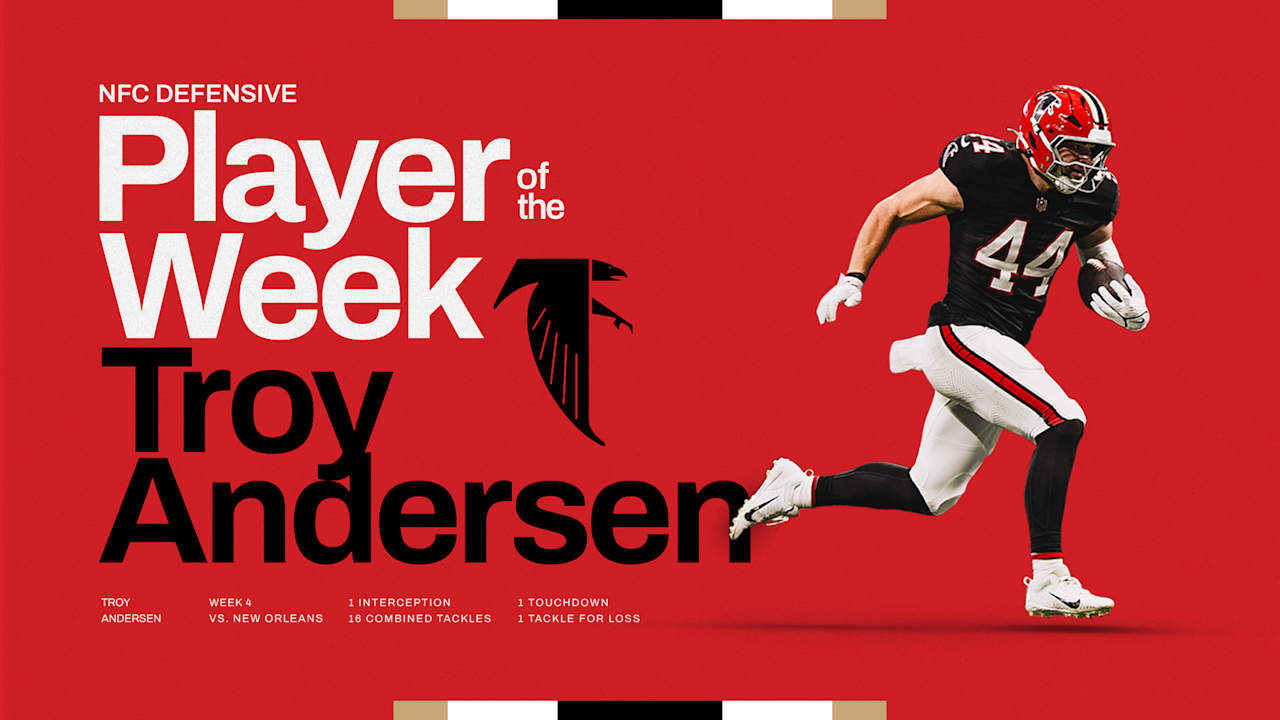 Troy Andersen was named NFC Defensive Player of the Week