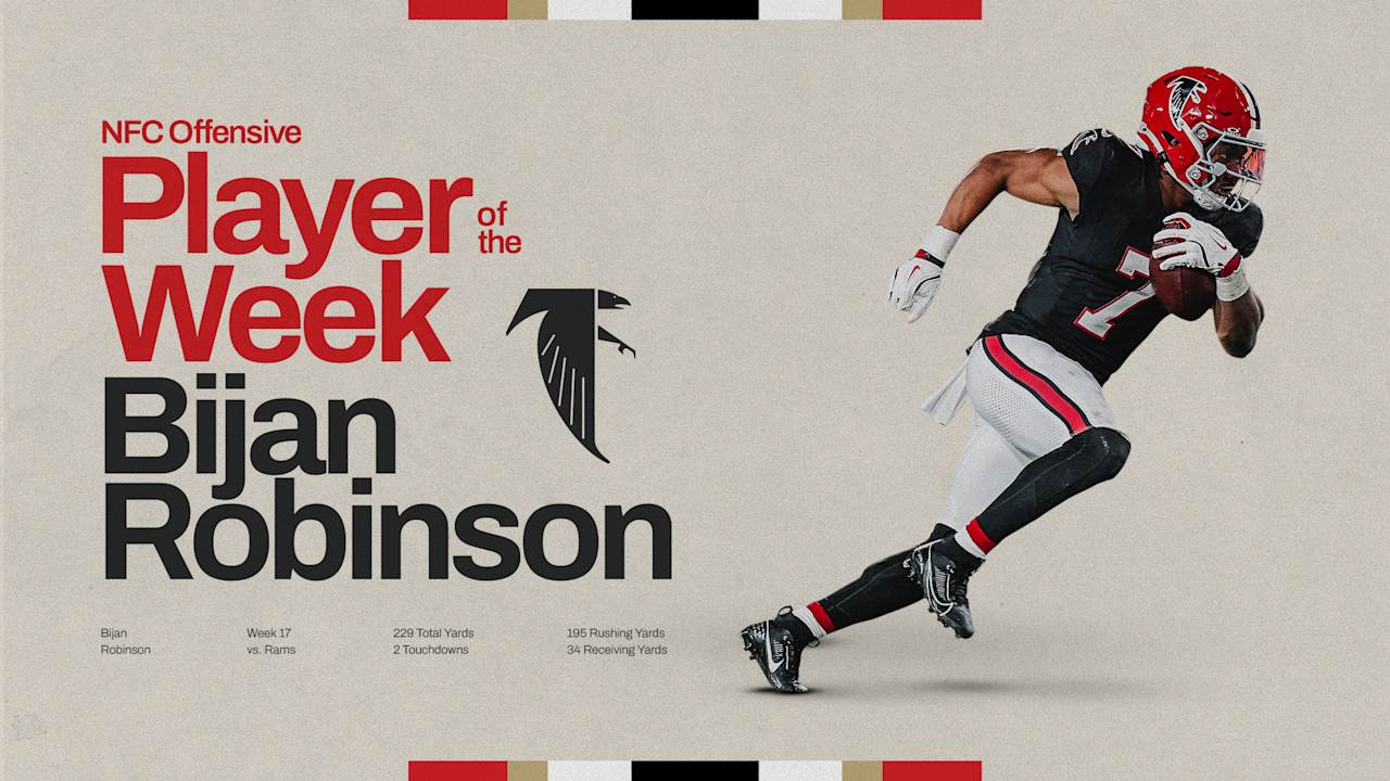 Bijan Robinson named NFC Offensive Player of the Week after win vs. Rams - Atlanta Falcons