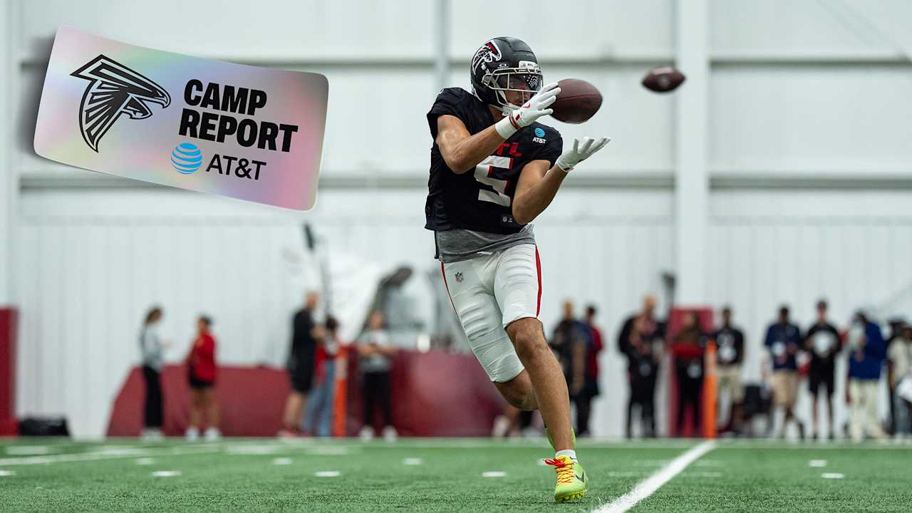 Falcons Camp Report: Drake London shines in first indoor practice
