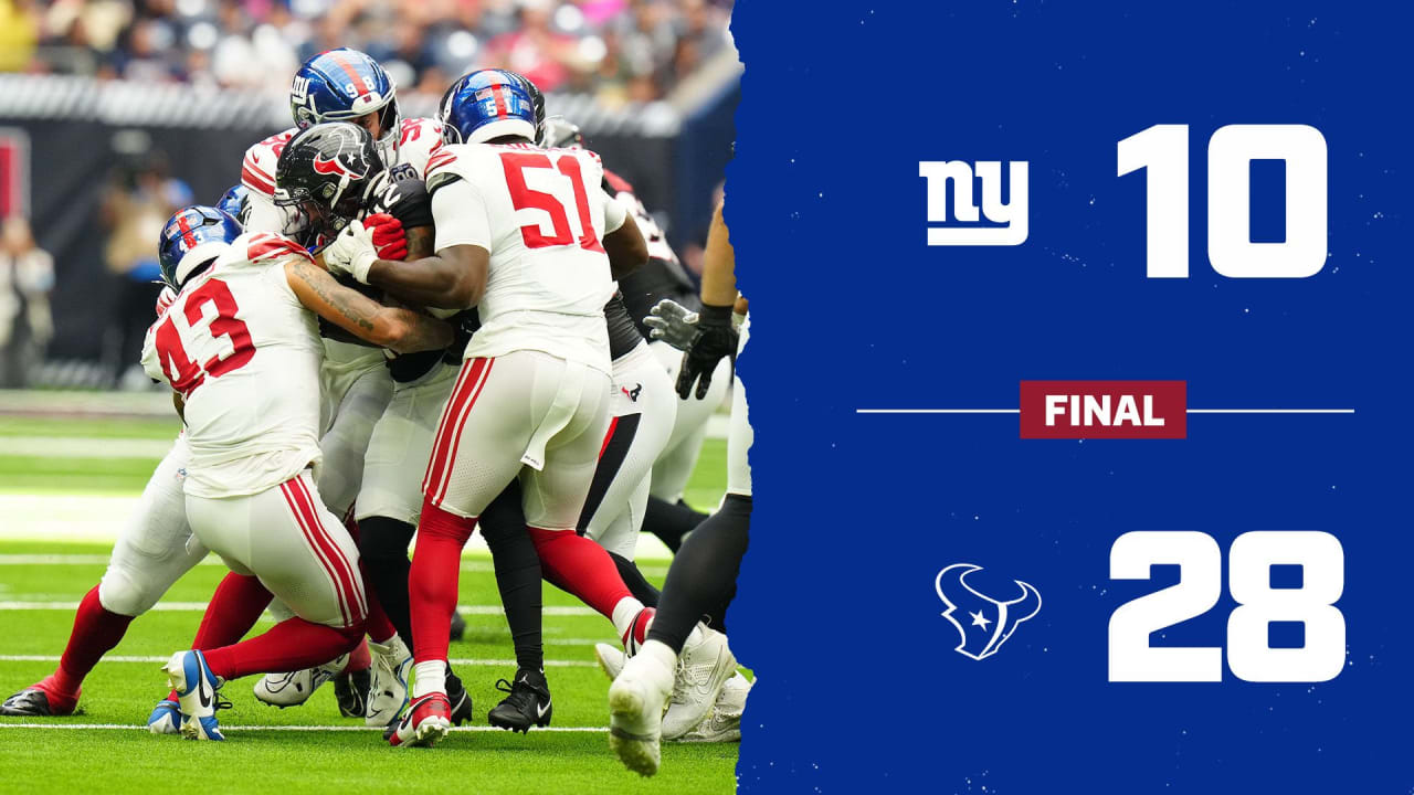 Instant Analysis: Giants fall to Texans, 28-10