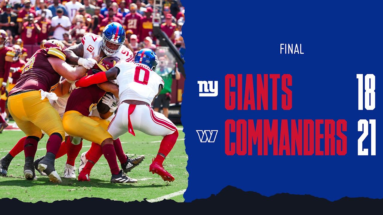 Instant Analysis: Giants fall to Commanders, 21-18