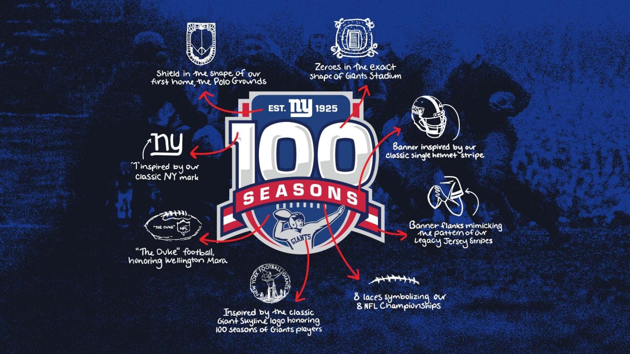 New York Giants 100th Season Logo, Legends, & Celebrations Revealed