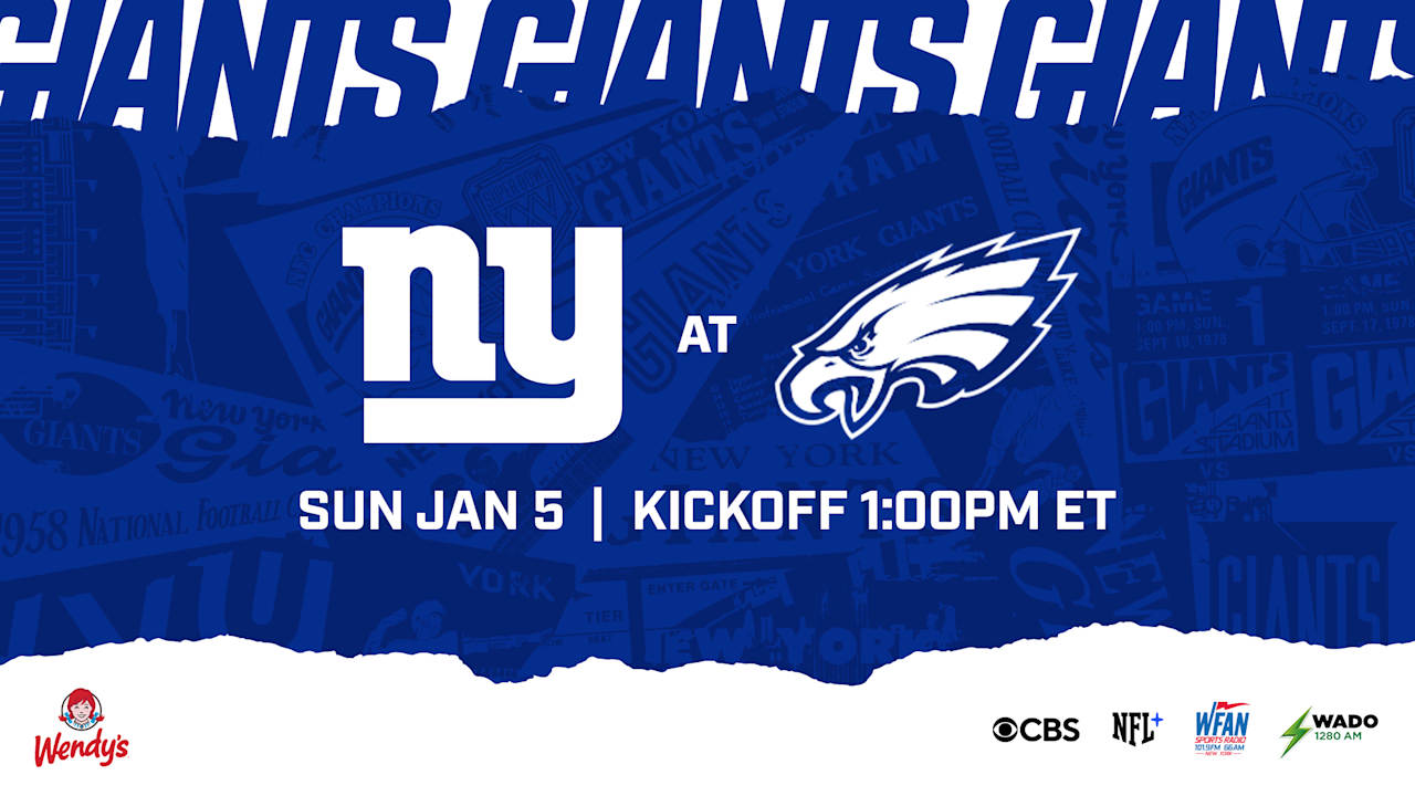 Giants’ Week 18 game vs. Eagles set for 1 p.m. ET on Sunday, Jan. 5